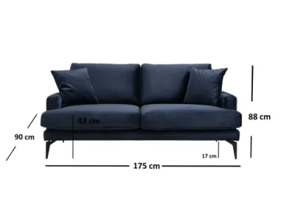 Detail produktu 2-miestna pohovka Papira 175 cm námornícka modrá