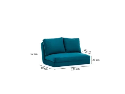 Detail produktu 2-miestna viacúčelová pohovka Taida 120 cm petrolejová
