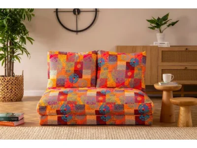 Dvojmiestna futonová rozkladacia pohovka Taida 120 cm viacfarebná