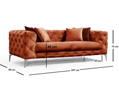 Detail produktu Dvojmiestna pohovka Como 197 cm oranžová