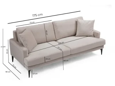 Detail produktu Dvojmiestna pohovka Papira 175 cm béžová