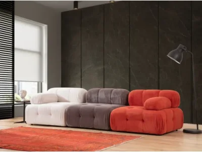 Detail produktu Modulová pohovka Doblo I 315 cm biela/sivá/červená