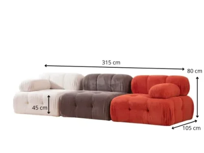 Detail produktu Modulová pohovka Doblo I 315 cm biela/sivá/červená