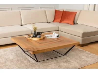 Detail produktu Rohová pohovka Tulip s odkladacím stolíkom béžová pravá