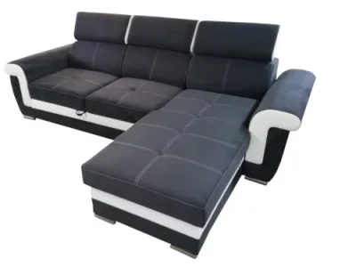 Detail produktu Rohová rozkladacia pohovka Luxor čierna/biela