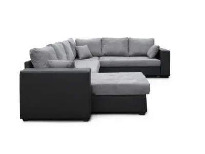 Detail produktu Rohová rozkladacia pohovka s leňoškou Gulliver sivá/čierna