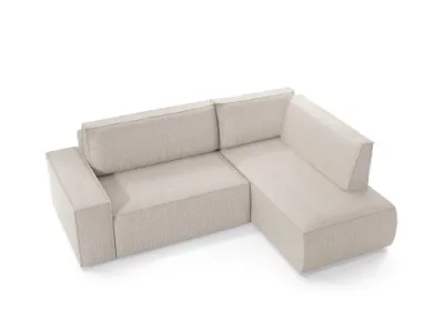 Rohová rozkladacia sedacia súprava Fiord L 238 cm Poso 100 krémovobiela pravá
