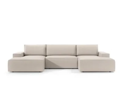 Detail produktu Rohová rozkladacia sedacia súprava Fiord U1 358 cm Poso 100 krémovo biela