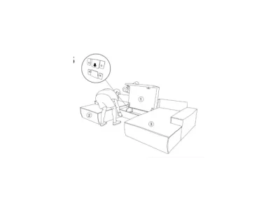 Detail produktu Rohová rozkladacia sedacia súprava Fiord U1 358 cm Poso 100 krémovo biela