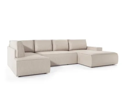 Detail produktu Rohová rozkladacia sedacia súprava Fiord U2 140 349 cm Poso 100 krémovo biela