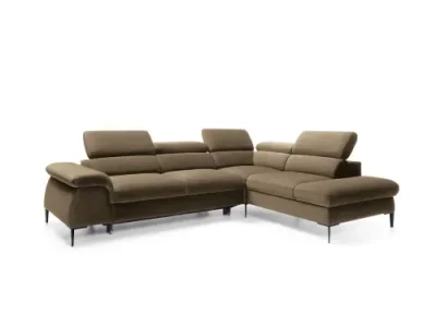 Rohová sedacia súprava Blues L hnedá pravá