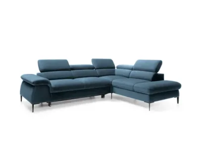Rohová sedacia súprava Blues L modrá pravá