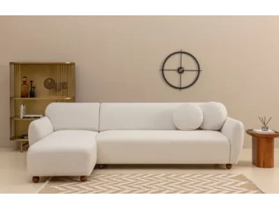 Rohová sedacia súprava Eddy 273 cm biela ľavá