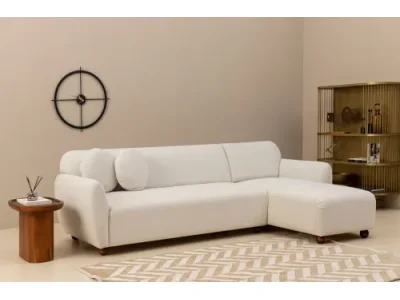 Rohová sedacia súprava Eddy 273 cm biela pravá
