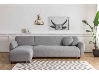 Rohová sedacia súprava Eddy 273 cm svetlosivá ľavá