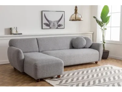 Detail produktu Rohová sedacia súprava Eddy 273 cm svetlosivá ľavá