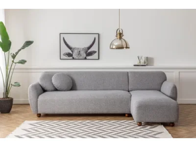 Detail produktu Rohová sedacia súprava Eddy 273 cm svetlosivá pravá