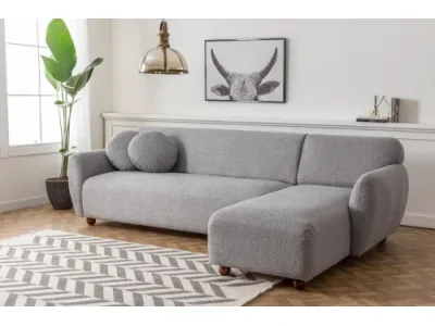 Rohová sedacia súprava Eddy 273 cm svetlosivá pravá