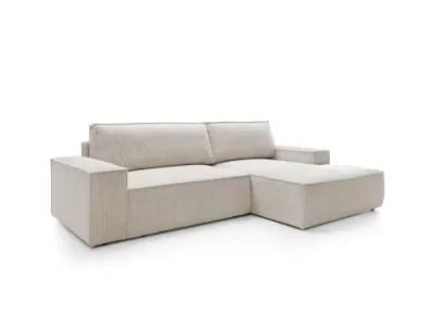 Rohová sedacia súprava Fiord M krémovo biela pravá