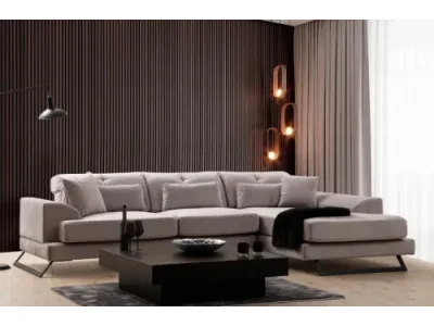 Detail produktu Rohová sedacia súprava Frido 308 cm svetlosivá pravá