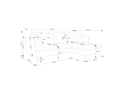 Detail produktu Rohová sedacia súprava Glam sivá pravá