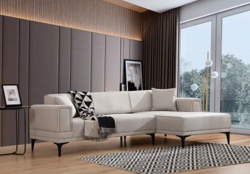 Rohová sedacia súprava Horizon 250 cm ecru pravá