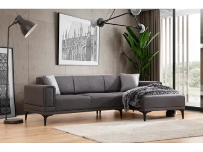 Rohová sedacia súprava Horizon 250 cm tmavosivá pravá