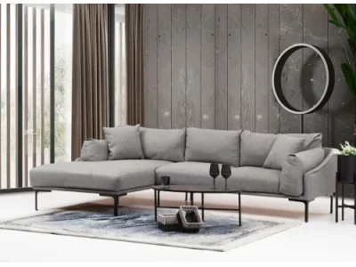 Detail produktu Rohová sedacia súprava Leo 255 cm sivá ľavá