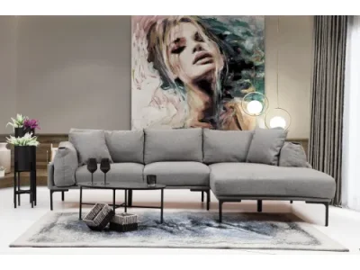 Detail produktu Rohová sedacia súprava Leo 255 cm sivá pravá