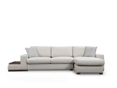 Rohová sedacia súprava Loop 312 cm s odkladacím stolíkom béžová pravá