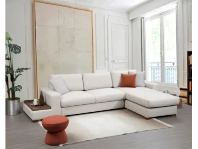 Detail produktu Rohová sedacia súprava Loop 312 cm s odkladacím stolíkom béžová pravá