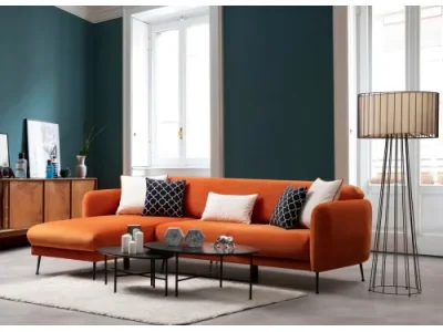 Detail produktu Rohová sedacia súprava Sevilla 270 cm oranžová ľavá