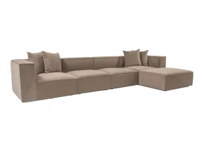 Rohová sedacia súprava Sora 430 cm cappucino pravá