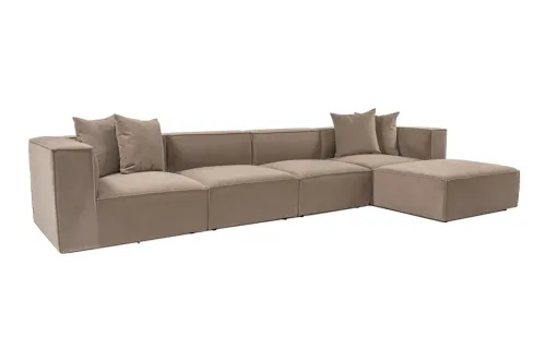 Rohová sedacia súprava Sora 430 cm cappucino pravá