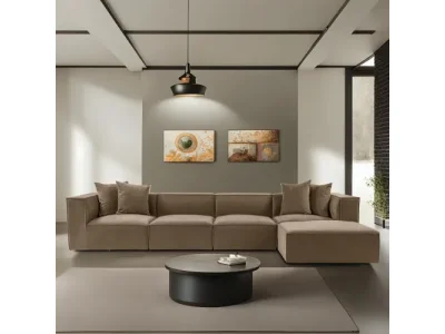 Detail produktu Rohová sedacia súprava Sora 430 cm hnedá pravá