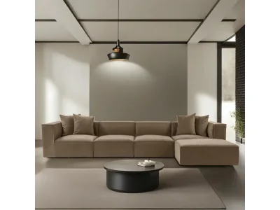 Detail produktu Rohová sedacia súprava Sora 430 cm hnedá pravá