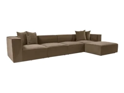 Detail produktu Rohová sedacia súprava Sora 430 cm hnedá pravá