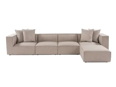 Rohová sedacia súprava Sora 430 cm pieskovo béžová pravá