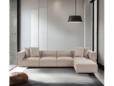 Detail produktu Rohová sedacia súprava Sora 430 cm pieskovo béžová pravá