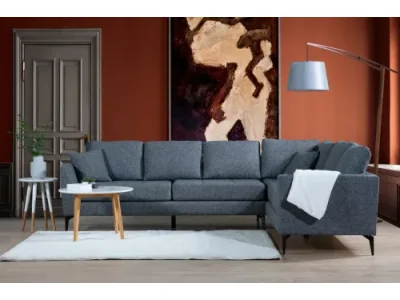 Detail produktu Rohová sedacia súprava Tempo 300 cm tmavosivá pravá