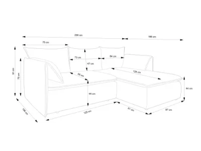 Detail produktu Rohová sedacia súprava zlatá žltá pravá