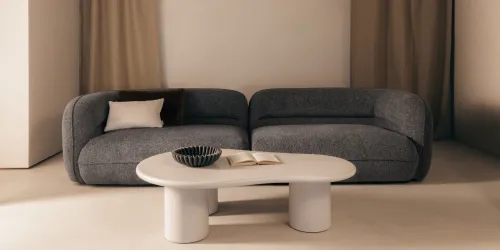 Štvormiestna pohovka Luvio 294 cm sivá