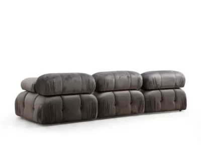 Detail produktu Trojmiestna modulárna pohovka Bubble 288 cm zamat sivá
