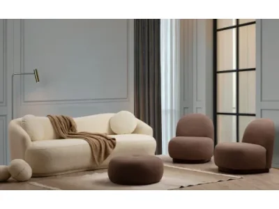 Detail produktu Trojmiestna pohovka Ancona 225 cm boucle krémová