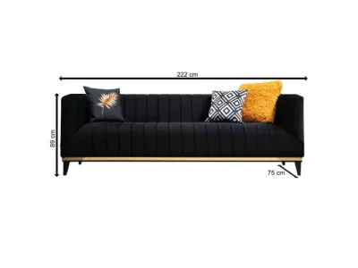 Detail produktu Trojmiestna pohovka Bellino 222 cm čierna
