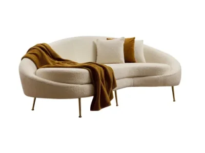 Trojmiestna pohovka Eses 255 cm boucle krémová pravá