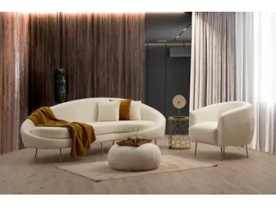 Detail produktu Trojmiestna pohovka Eses 255 cm boucle krémová pravá