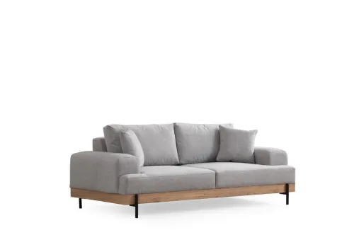 Trojmiestna pohovka Eti 220 cm sivá/dub prírodný