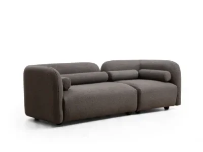 Trojmiestna pohovka Victoria 228 cm boucle sivá