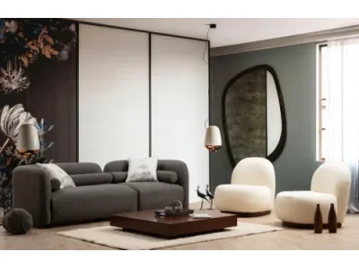Detail produktu Trojmiestna pohovka Victoria 228 cm boucle sivá